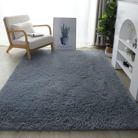 Tapis Shaggy - 160 x 200 cm - Fibre De Polypropylène - Antidérapant - Pour Salon Chambre Bureau - 1 Pièce (1/5)