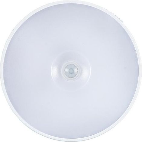 LED-Wandleuchte mit Bewegungsmelder, Magnetbefestigung, USB-Ladeanschluss, Akku, kaltweißem Licht, Kunststoff, Durchmesser 8,5 cm, weiß (1/5)