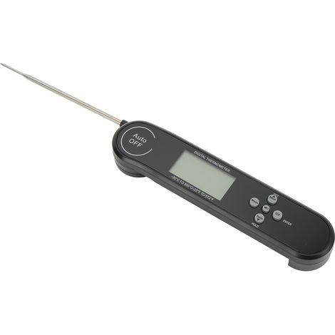Multifunktionales digitales Lebensmittelthermometer mit 180° drehbarer Sonde, Messbereich -30 °C bis 300 °C, ideal für Grillgerichte und Fleisch, faltbar und praktisch (1/5)