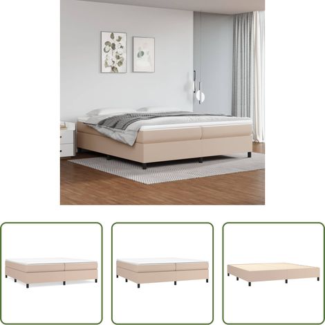Kunstlederbett - Boxspringbettgestell Cappuccino-Braun 200x200 cm Kunstleder (1/5)