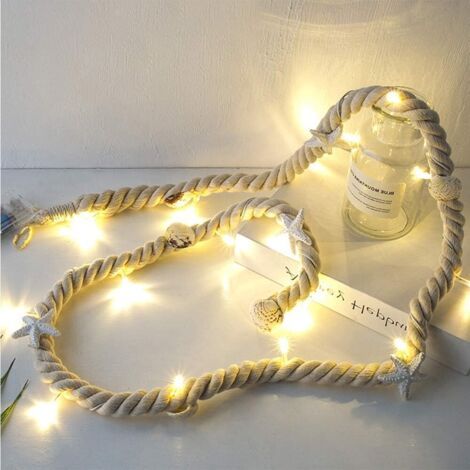 Ghirlanda luminosa a LED in cotone impermeabile, alimentata a batteria, a forma di chiocciola, lunga 3,8 cm (1,5 pollici), con 15 LED a luce bianca calda, ideale per Natale, feste, matrimoni, giardino