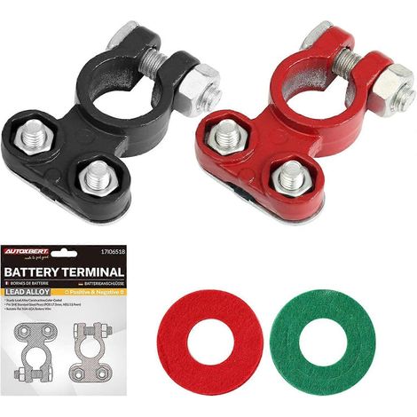 Clip de connexion pour borne de batterie, clip de connexion pour borne supérieure de batterie en plomb pur, compatible avec les applications marines, automobiles, camions, bateaux et véhicules. (1/5)