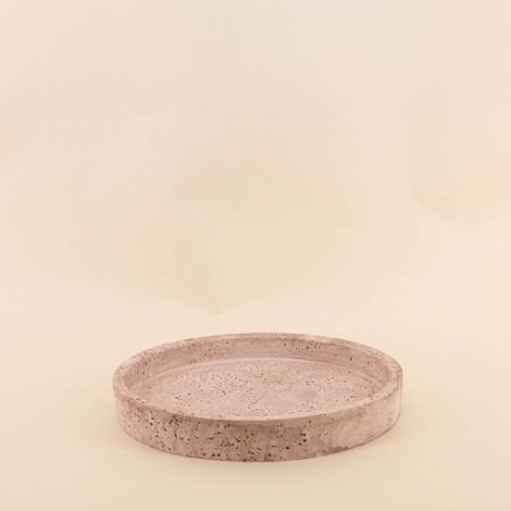 Plateau rond imitation travertin 23cm