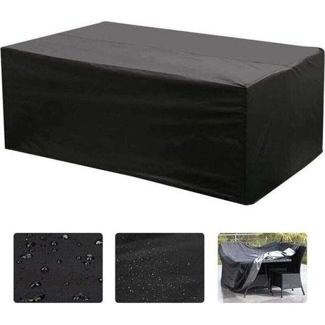 Rechteckige Tischdecke aus Oxford-Material für Gartenmöbel mit UV-Schutz (213 x 132 x 74 cm)