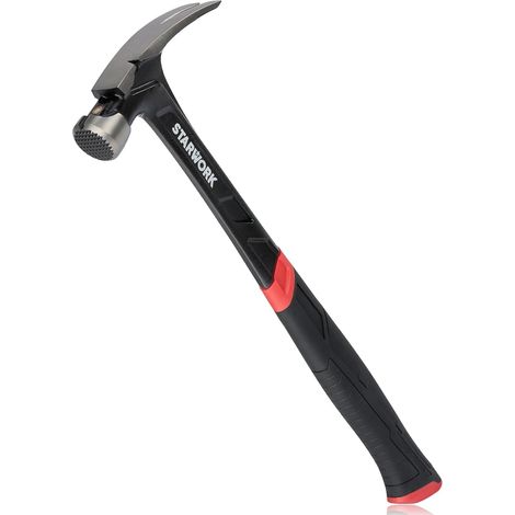 Marteau de clouage avec poignée confortable, tête en acier et manche en acier, anti-vibration, griffe de déchirure de 623g (1/5)