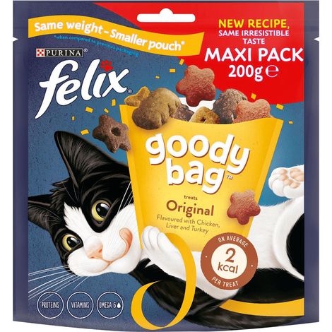 Felix Goody Bag Original Chicken, Liver and Turkey Cat Treats, 200g