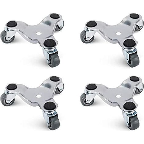 Ecleanfy - Lot de 4 chariots tripodes en acier de 15 cm (6 pouces) pour le déménagement de meubles et d'électroménagers capacité de charge : 220 kg (1/5)