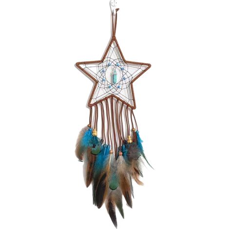 Attrape-Reves - Cercle Metal 18 Cm - Filet Main - Plumes Naturelles - Decoration Murale Chambre Enfant - 1 Piece (1/5)