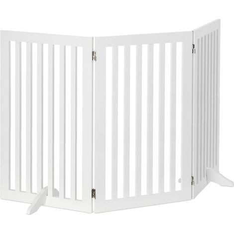 Relaxdays – Barrière de protection pour chien 91,5 x 154 cm – Pliable et réglable – 2 pieds pour stabilité – Bois MDF blanc