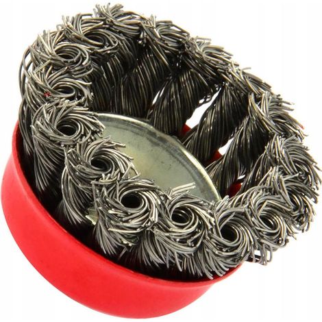 Cepillo de Copa de Alambre SilverTools 10343, para trabajos pesados, alambre de acero retorcido, rosca M14, elimina pintura, revestimientos y desbarba bordes afilados (1/3)