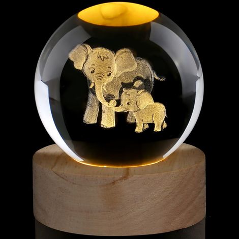 Boule de cristal de 60 mm en forme d'éléphant pour décoration, boule de cristal animaux, boule de cristal éléphant, boule en verre décorative, boule en verre presse-papier, boule en verre (1/5)