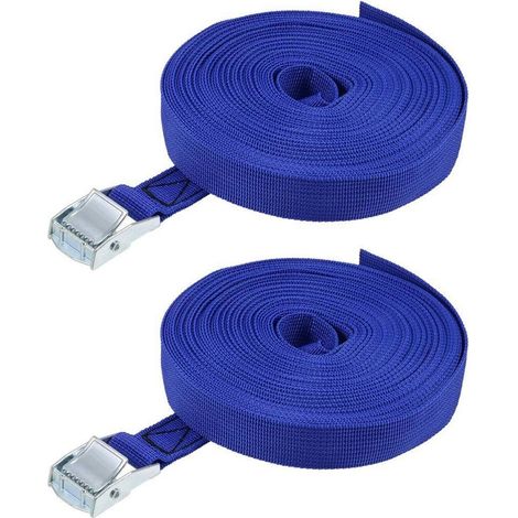 2x sangles d'arrimage 12m x 25mm avec boucle à came, 250kg, Bleu
