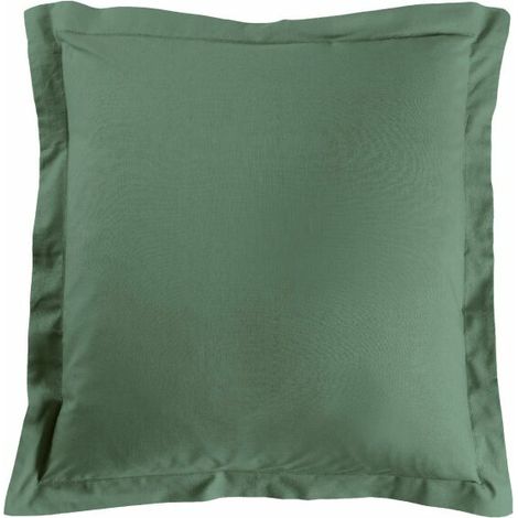 Taie d’oreiller 63 x 63 cm coton 57 fils Lina Cèdre – Volant plat avec point bourdon