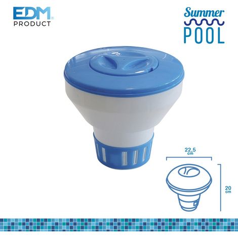 Großer schwimmender Chemikalienspender (Granulat oder Tabletten) ø22,5x20cm EDM