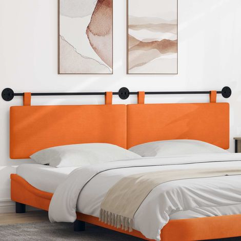 Tête de lit suspendue en velours côtelé, murale, rembourrée, 2 pièces, 210 x 55 x 5 cm - PANGIVO (1/5)