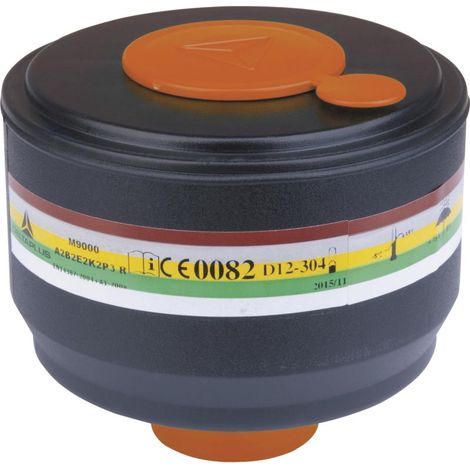 Boîte de 4 cartouches filtrantes antigaz et antivapeur A2B2E2K2P3 réutilisables M9001 Delta Plus Noir Unique