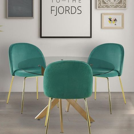 Lot de 2 chaises Spectra Velours Vert (1/5)