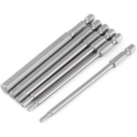 Lot de 6Pcs 100mm H2.5-H8 1/4" Embouts de Vissage Magnétique Extension Tournevis Queue Hexagonal (1/5)