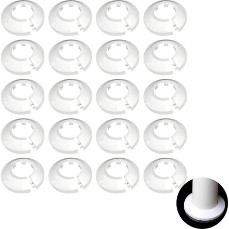 [NIE BENUTZT]20-teiliges Heizkörperrosetten-Set, 20 mm Rohrabdeckung Sanitär, Heizkörperrosette (weiß)