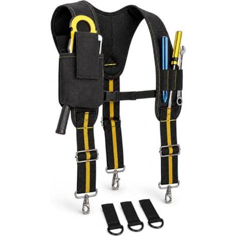 Ceinture Porte Outil Bretelles, Porte-Jarretelles en Forme de Y, Porte-Outils Rembourrés avec Fente, pour Électricien, Charpentier, Techniciens (1/5)