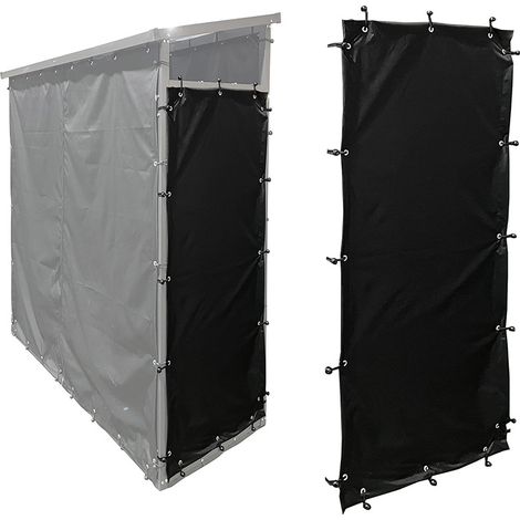 Ensemble de rideaux résistants aux intempéries pour râtelier à bois, rideaux à panneaux en polyester pour abris à bois adaptés aux râteliers à bois de 70185cm. (1/5)