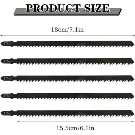 5Pcs Lames De Scie Sauteuse T744D Professionnelles De 180Mm Pour Scier Le Bois Et Le Métal Accessoire De Scie Sauteuse Compat Femeo (1/5)