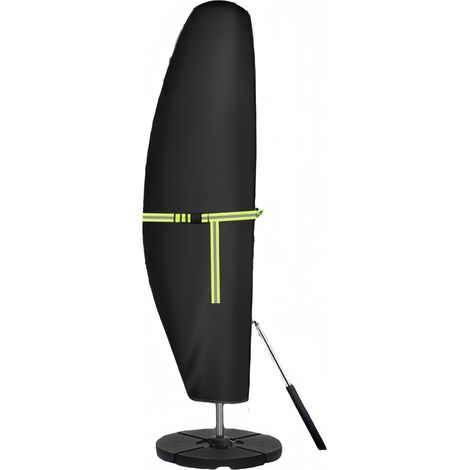 Protection pour parasol : le grand parasol protège des intempéries, des rayons UV et du vent. Parasol d'extérieur avec mât télescopique. (1/5)
