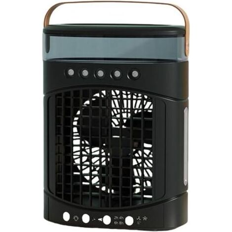Ventilador de escritorio económico KZQ con luz nocturna, oscilante y portátil.