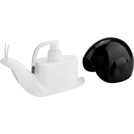 Distributeur De Savon En Forme D'escargot, 120ml Distributeur De Savon Liquide, Comptoir Distributeurs De Lotion Bouteille De Shampoing Rechargeable Pour Cuisine Salle De Bain Accessoires Maison(Noir) (1/5)