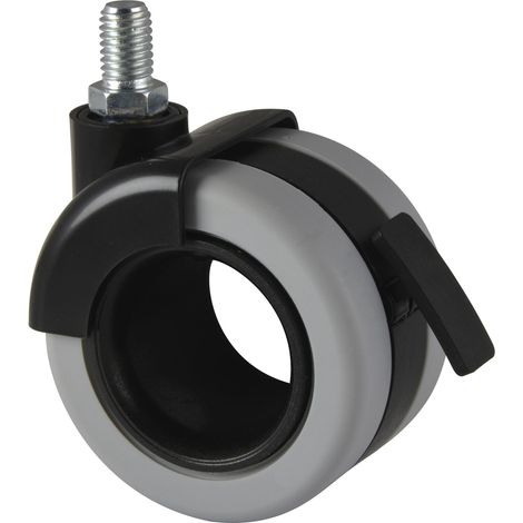 Doppel-Lenkrolle Rotola Office Feststeller 50 kg Gewindestift (1/2)