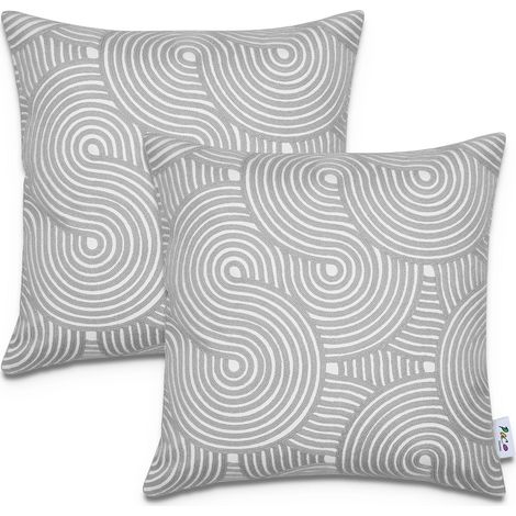 Paco Home Funda Cojín Decoración Motivo Escandinavo Juego 2 Fundas Sofá Decorativo Gris, 2pcs-Set (1/4)