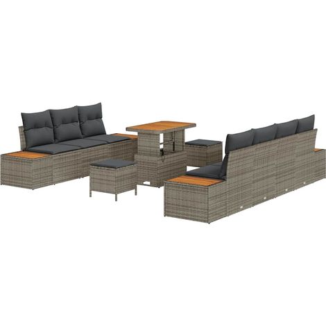 Maison Exclusive - Gartensofa-set mit Kissen mit Speicher 10 pcs