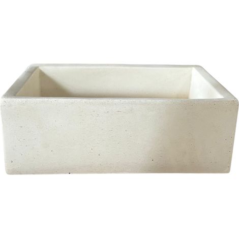 Pilozza lavabo rettangolare cemento calcestruzzo 45 x 35 x h.16 cm serie ostuni (1/5)