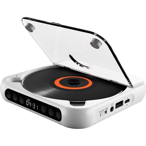 Lettore CD esterno per auto con interfaccia USB，schermo LCD integrato，batteria da 2000 mAh e un'autonomia fino a 7 ore (1/5)