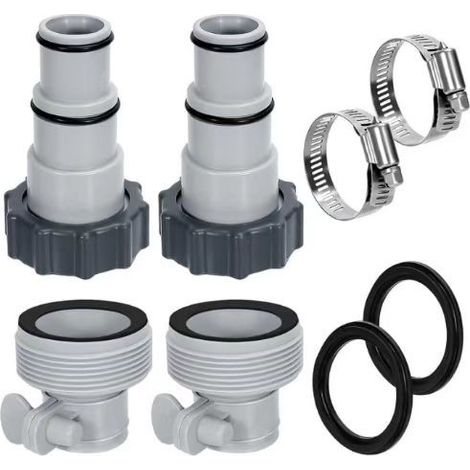 Adaptateur de Tuyau de Piscine, 2 Pcs Adaptateur Tuyau Piscine 32 38, Adaptateur de Tuyau de Rechange pour Pompes, Adaptateur Pompe Piscine Adaptateur A et type B, pour Tuyau de Piscine Ø 32 et 38 mm (1/5)