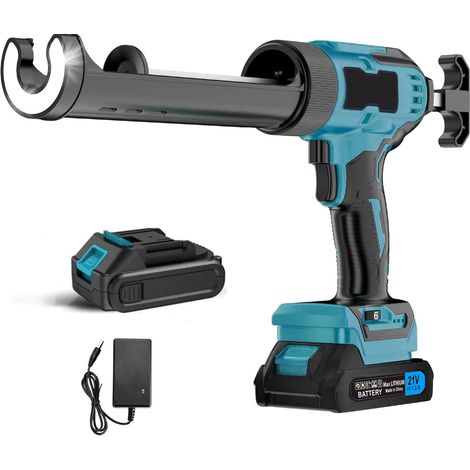 300-ml-Akku-Kartuschenpresse für Makita 18 V mit 6 Stufen, LCD-Anzeige und LED-Arbeitslicht, Blau (1/5)