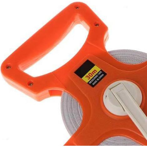 Ruban à Mesurer, Manivelle avec Pointe, Bobine de Fibre Portable, Longueur 30 Mètres pour Designers et Décorateurs (100 mètres) (30) (1/4)