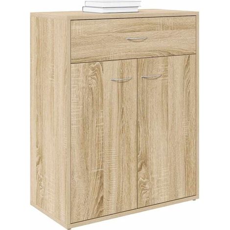 Buffet de Cuisine en Bois d'Ingénierie Couleur Chêne, Meuble Rangement 60x30x75 cm pour Salon et Salle à Manger (1/5)