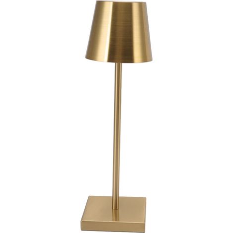 Lampe tactile LED moderne et simple, rechargeable, haute luminosité, à intensité variable, sans fil, pour restaurant et bar, couleur or. (1/5)