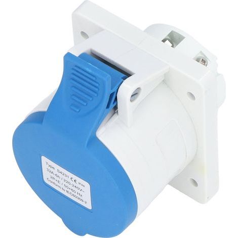 Connecteur industriel 3 broches 2P + E, étanche IP44, prise d'aviation à montage dissimulé, AC 220240V 32A (1/5)