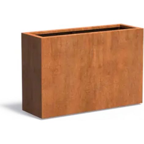 Adezz Pflanzgefäß Carrez Standard Rechteck aus Corten-Stahl Pflanzkübel Größe 120x40x80 cm (1/2)