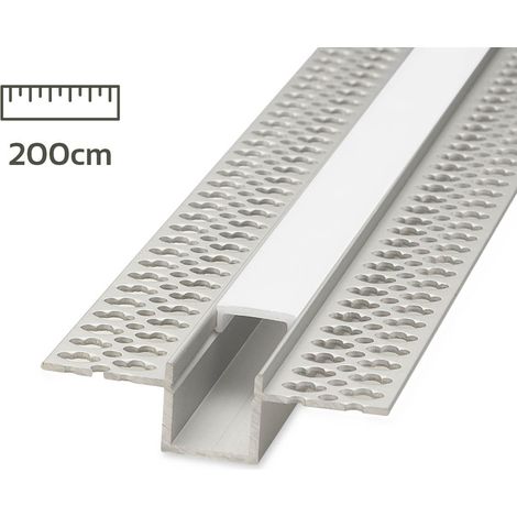 LED Trockenbau U-Einbau-Profil eloxiert 55,5 x 15mm opal - Länge: 200cm