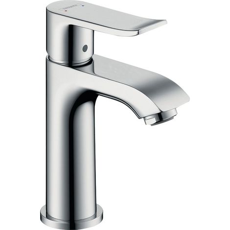 hansgrohe Metris Einhebel-Waschtischmischer 100mm 5l/min für Handwaschbecken mit Zugstangen-Garnitur, Chrom