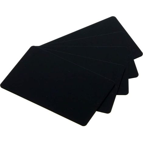 100 x Carte plastique noir Cartes en plastique Cartes au format cartes bancaires et cartes de crédit en plastique PVC (54 x 86 mm) (1/5)