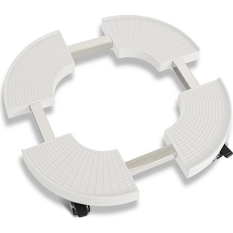 Jiubiaz Pflanzenroller Rund, Rolluntersetzer Einstellbar Ø38-54cm, Tragkraft 200kg, Weiß Blumenroller mit 360° Drehbare Rädern
