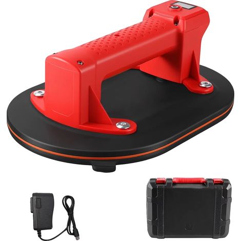 Ventosa elettrica, alimentata a batteria agli ioni di litio, portata 200 kg, colore rosso. (1/2)