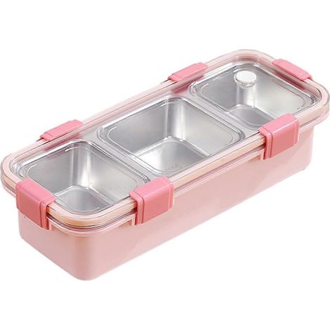 Boîte à lunch à 3 compartiments, contenant alimentaire portable A (1/5)