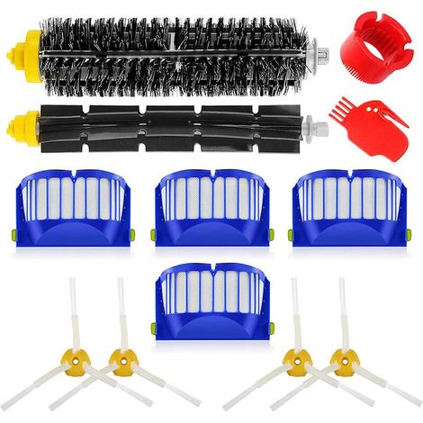 Kit de brosses Roomba série 600 - Un ensemble de 12 accessoires pour aspirat robot (brosses latérales, filtres, brosses de nettoyage, etc.). (1/5)