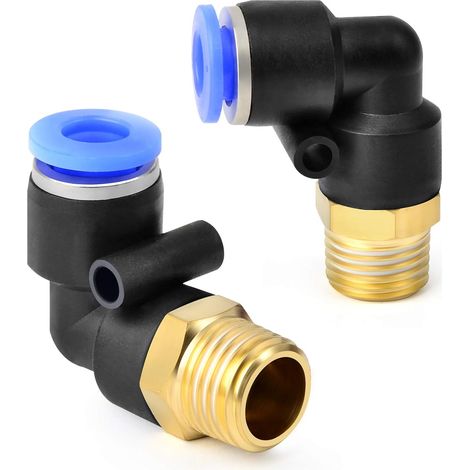 Male Elbow 4mm OD Tube x 1/8 BSP Push to Connect Fittings PL4-01 (Pack of 10) (1/5)
