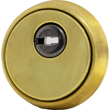 Escudo seguridad acero dorado para bombín pera 65mm (1/5)